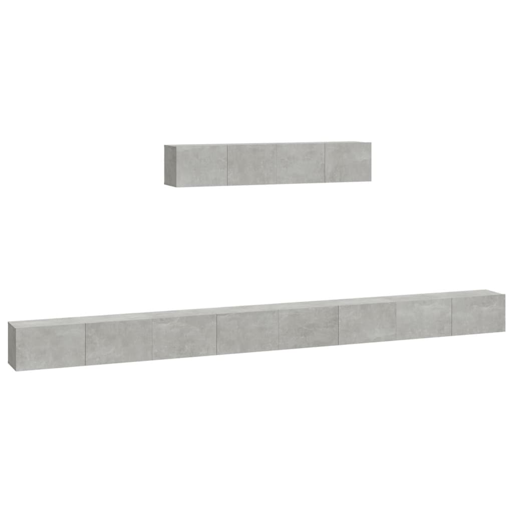 Set di Mobili Porta TV 6 pz Grigio Cemento in Legno Multistrato - homemem39
