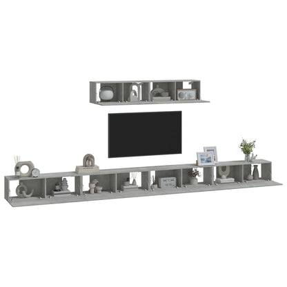 Set di Mobili Porta TV 6 pz Grigio Cemento in Legno Multistrato - homemem39
