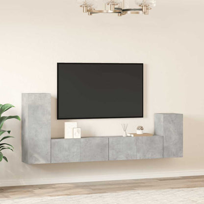 Set di Mobili Porta TV 4 pz Grigio Cemento in Legno Multistrato - homemem39