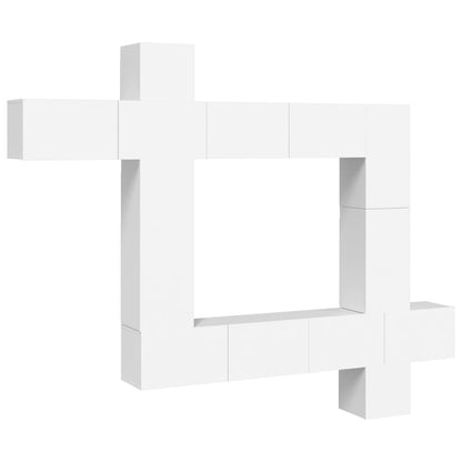 Set Mobili Porta TV 9 pz Bianco in Legno Multistrato | homemem39