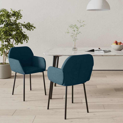 Sedie da Pranzo 2 pz Blu in Velluto