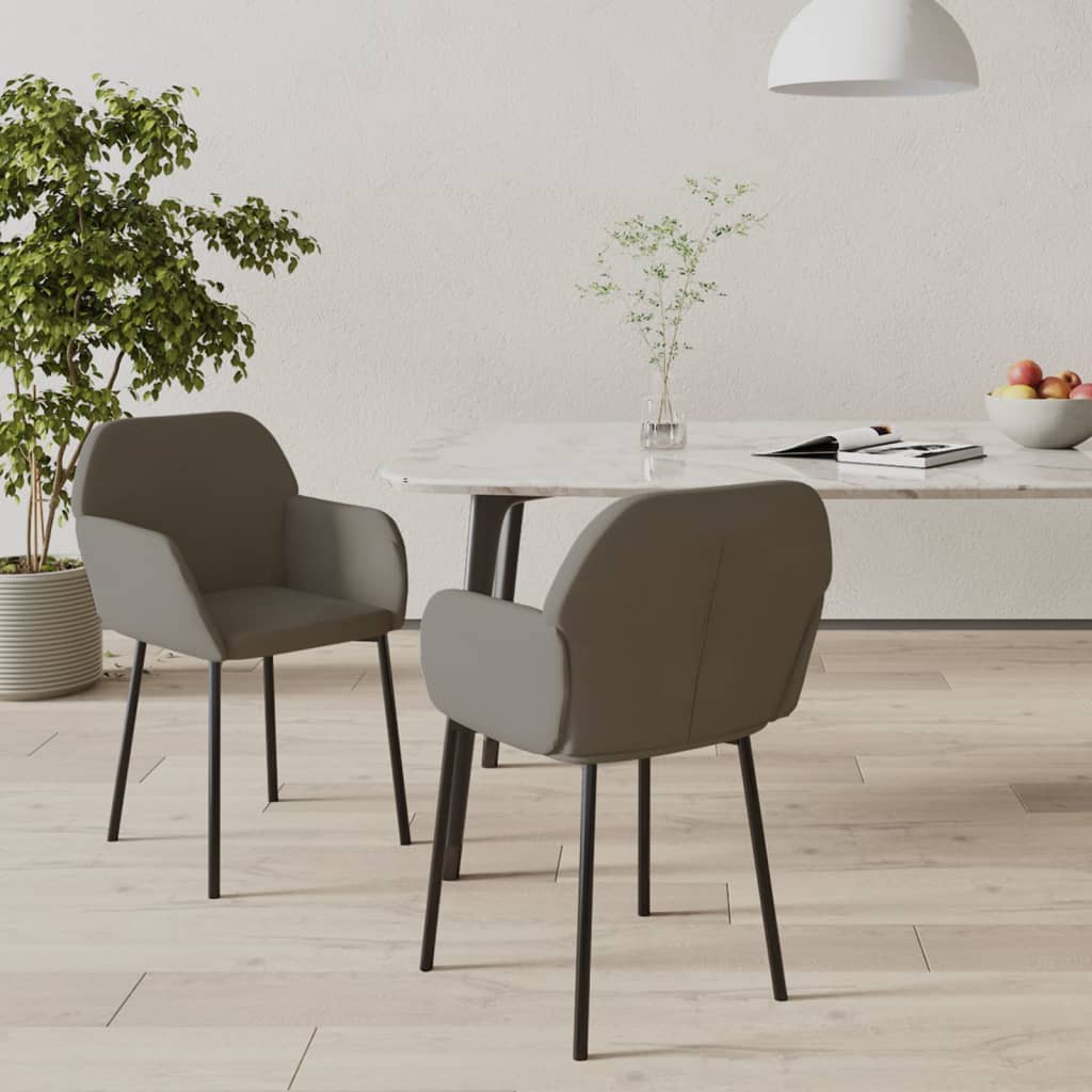 Sedie da Pranzo 2 pz Grigio Scuro in Velluto | homemem39