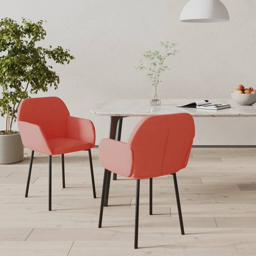 Sedie da Pranzo 2 pz Rosa in Velluto | homemem39