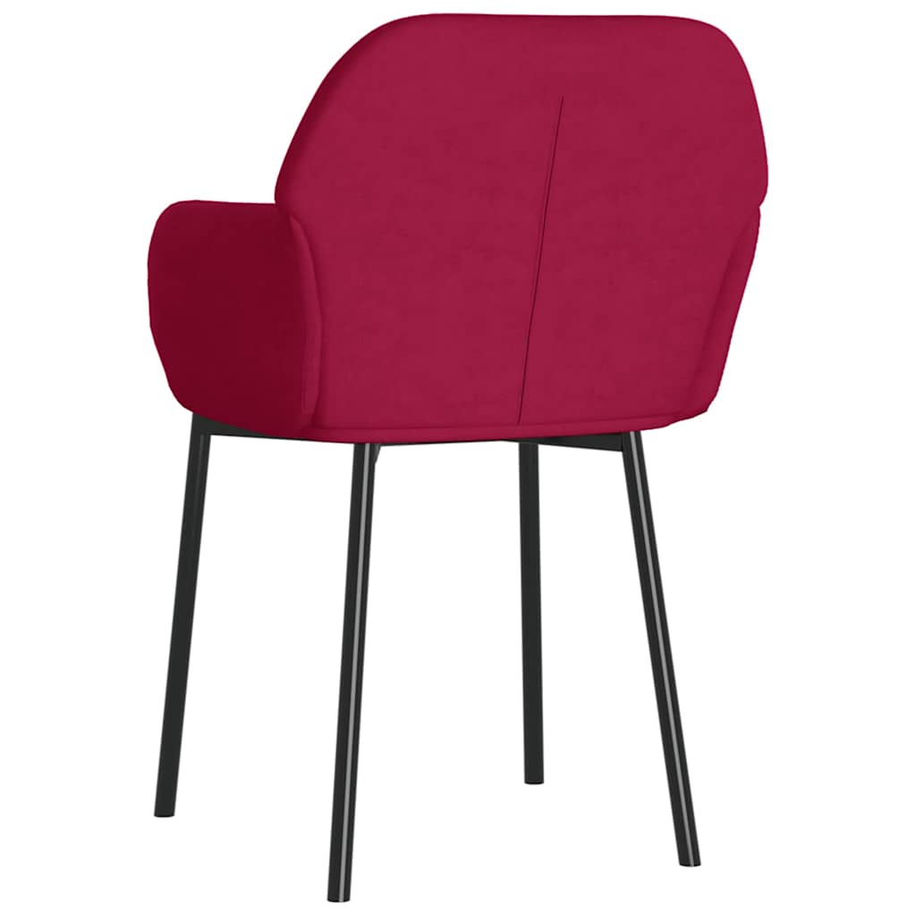 Sedie da Pranzo 2 pz Rosso Vino in Velluto