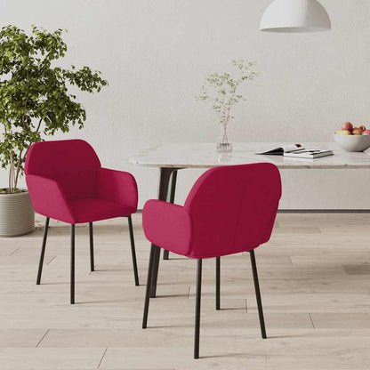 Sedie da Pranzo 2 pz Rosso Vino in Velluto | homemem39