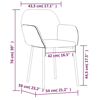 Sedie da Pranzo 2 pz Crema in Velluto | homemem39