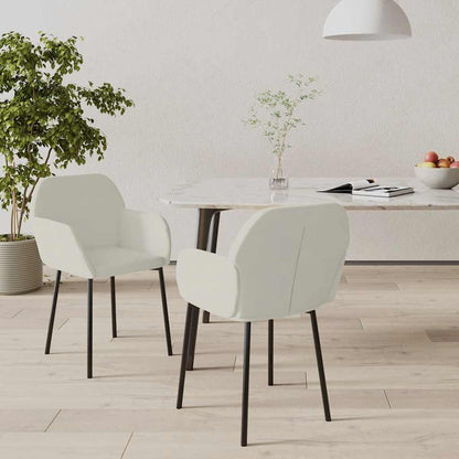 Sedie da Pranzo 2 pz Crema in Velluto | homemem39