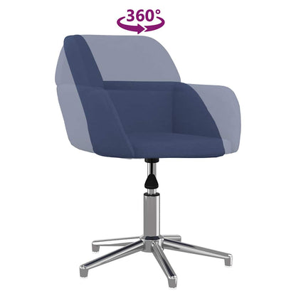 Sedia da Ufficio Girevole Blu in Tessuto