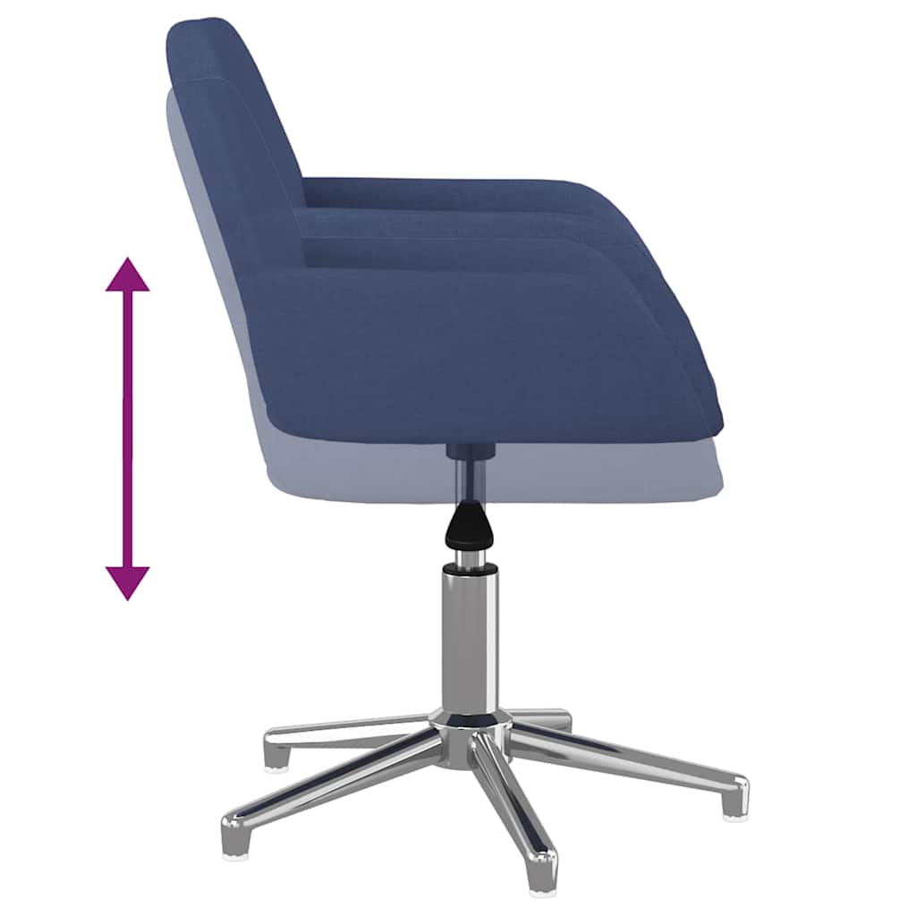 Sedia da Ufficio Girevole Blu in Tessuto
