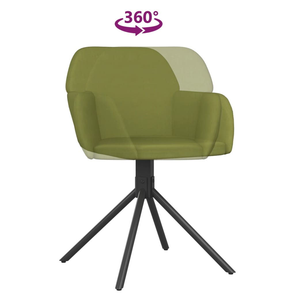 Sedie da Pranzo Girevoli 2 pz Verde Chiaro in Velluto | homemem39