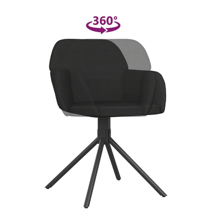 Swivel Dining Chairs 2 pcs Black Velvet