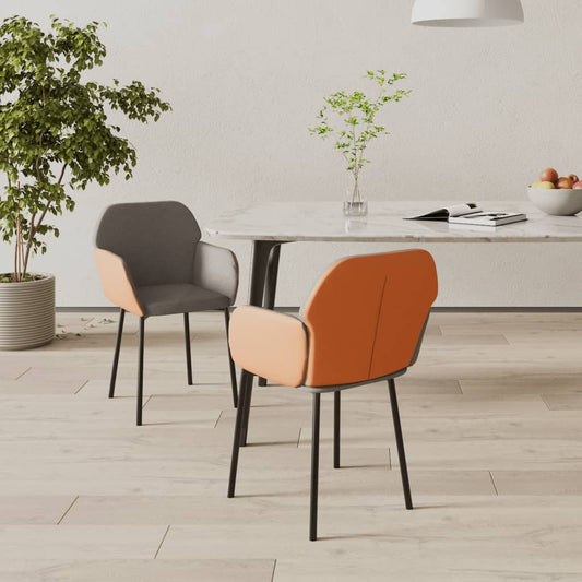 Sedie da Pranzo 2 pz Grigio Scuro in Tessuto e Similpelle | homemem39