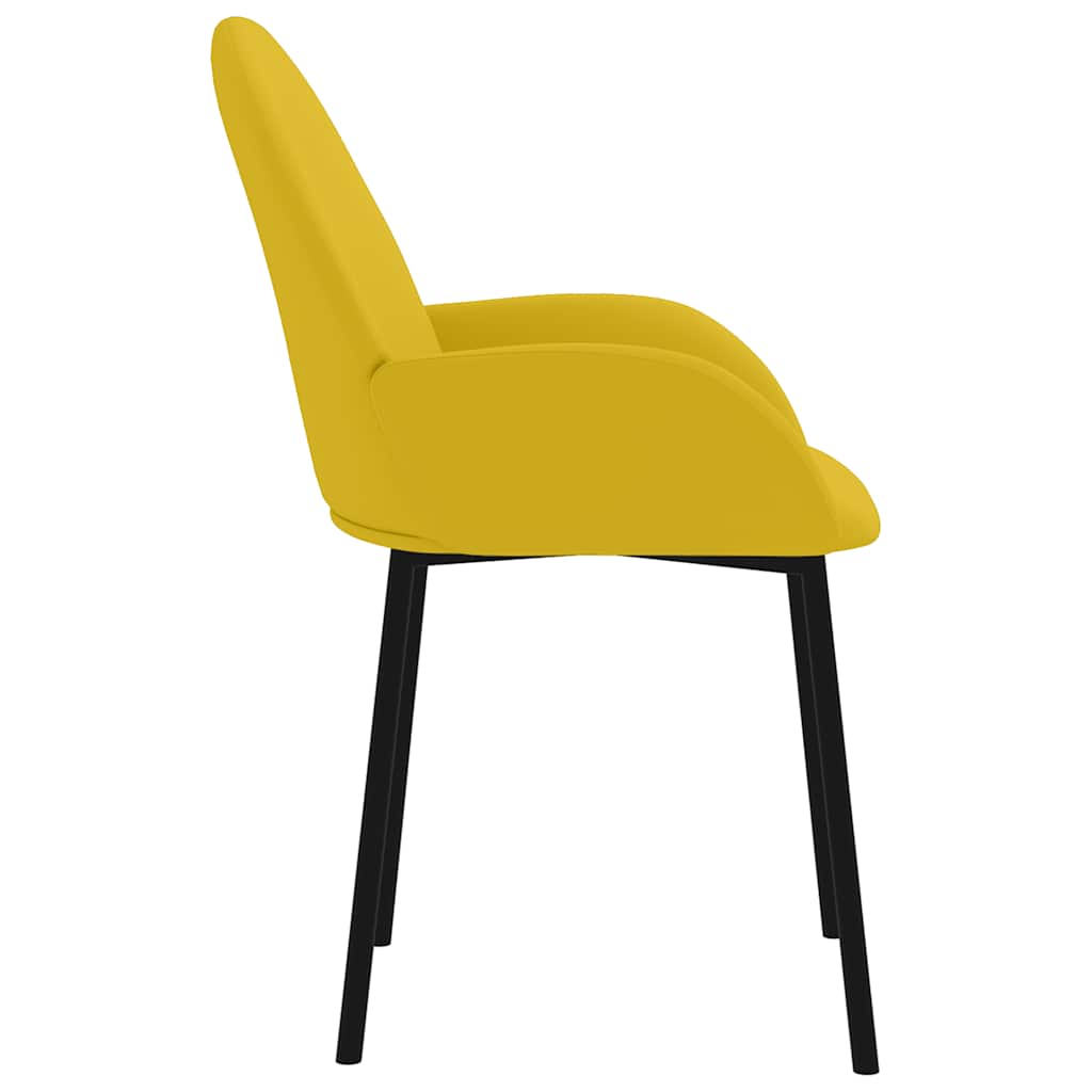 Sedie da Pranzo 2 pz Gialle in Velluto | homemem39