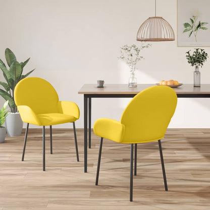 Sedie da Pranzo 2 pz Gialle in Velluto | homemem39