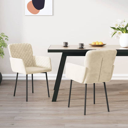 Sedie da Pranzo 2 pz Crema in Velluto | homemem39