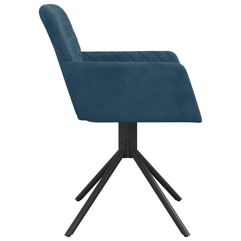 Sedie da Pranzo Girevoli 2 pz Blu in Velluto | homemem39