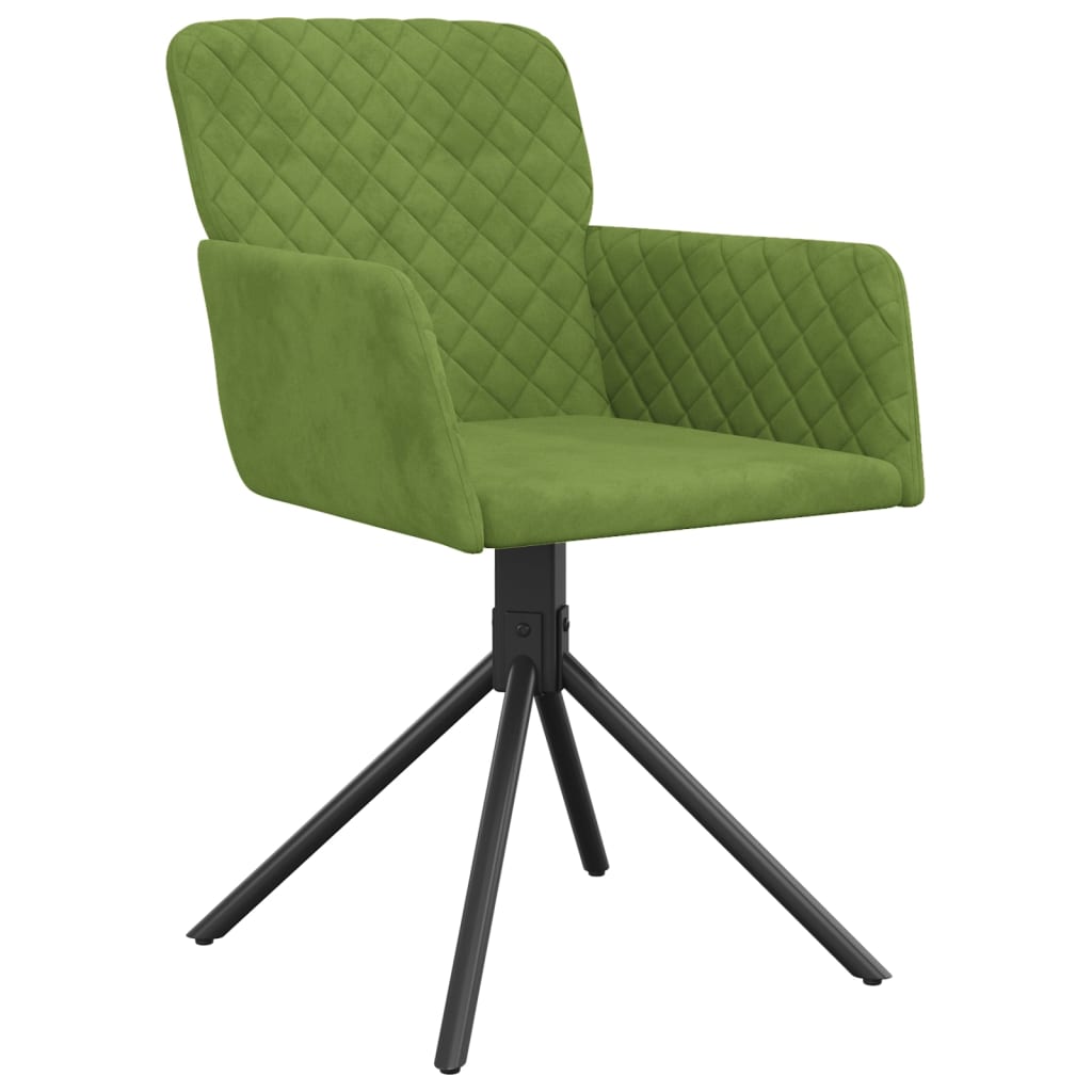 Sedie da Pranzo Girevoli 2 pz Verde Chiaro in Velluto