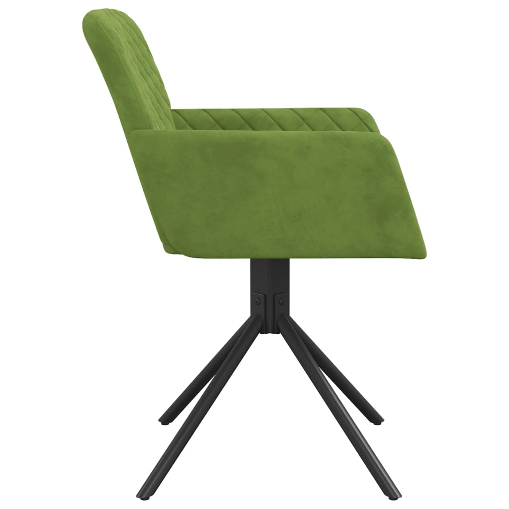 Sedie da Pranzo Girevoli 2 pz Verde Chiaro in Velluto