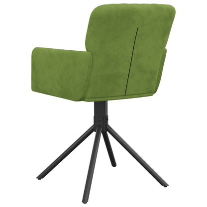 Sedie da Pranzo Girevoli 2 pz Verde Chiaro in Velluto