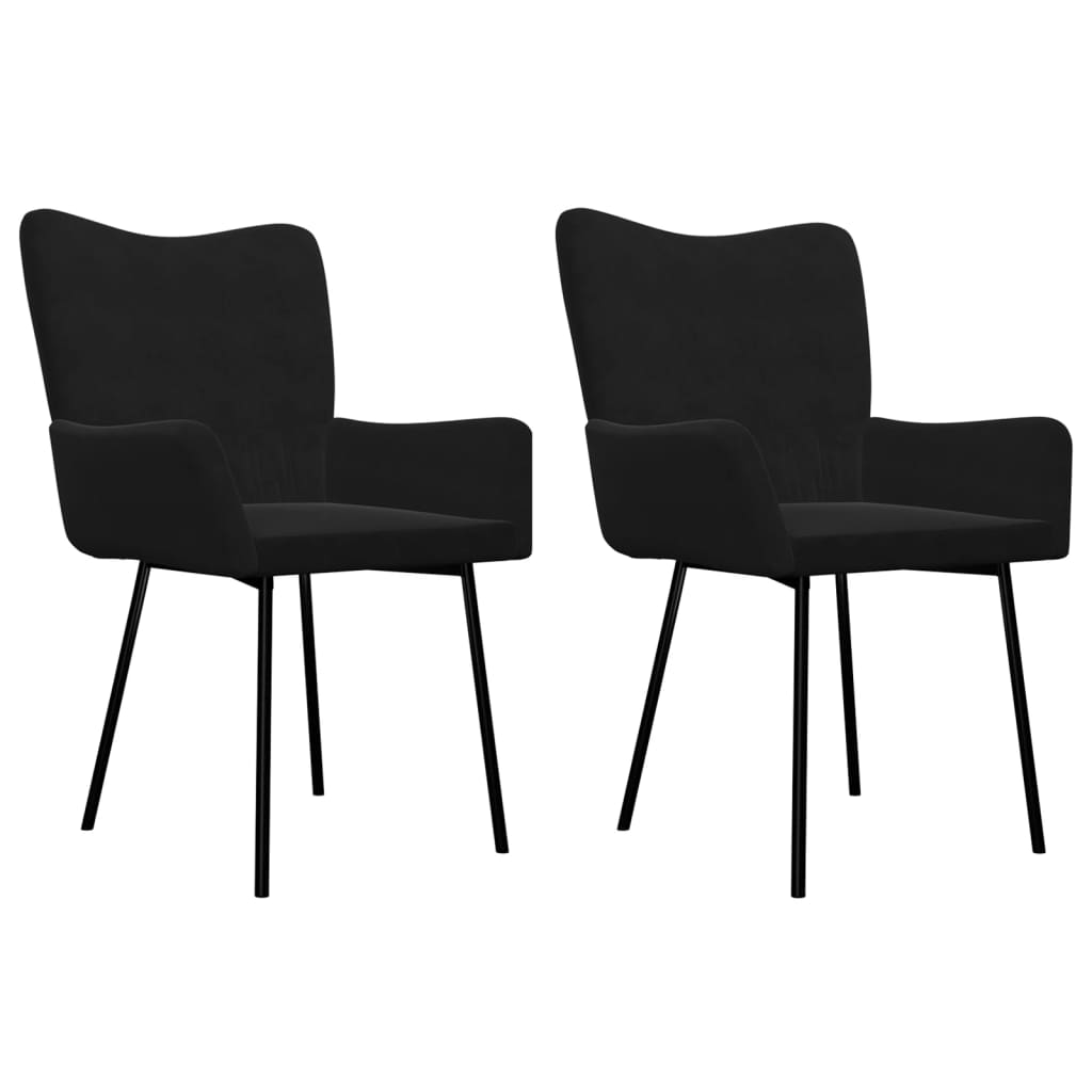 Dining Chairs 2 pcs Black Velvet