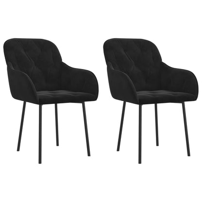 Dining Chairs 2 pcs Black Velvet