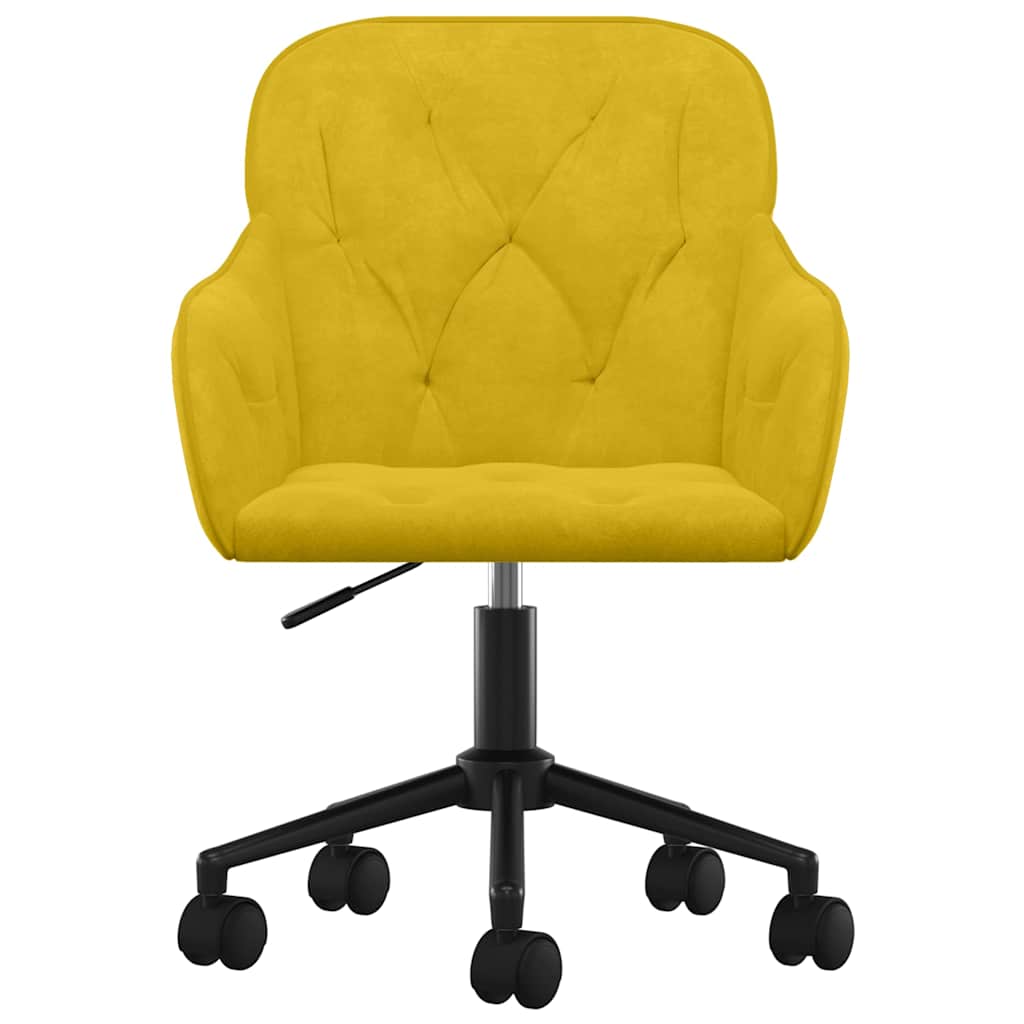 Sedia da Ufficio Girevole Gialla in Velluto