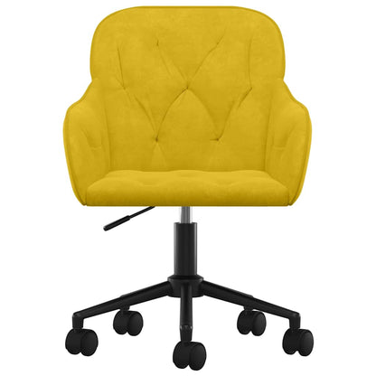 Sedia da Ufficio Girevole Gialla in Velluto