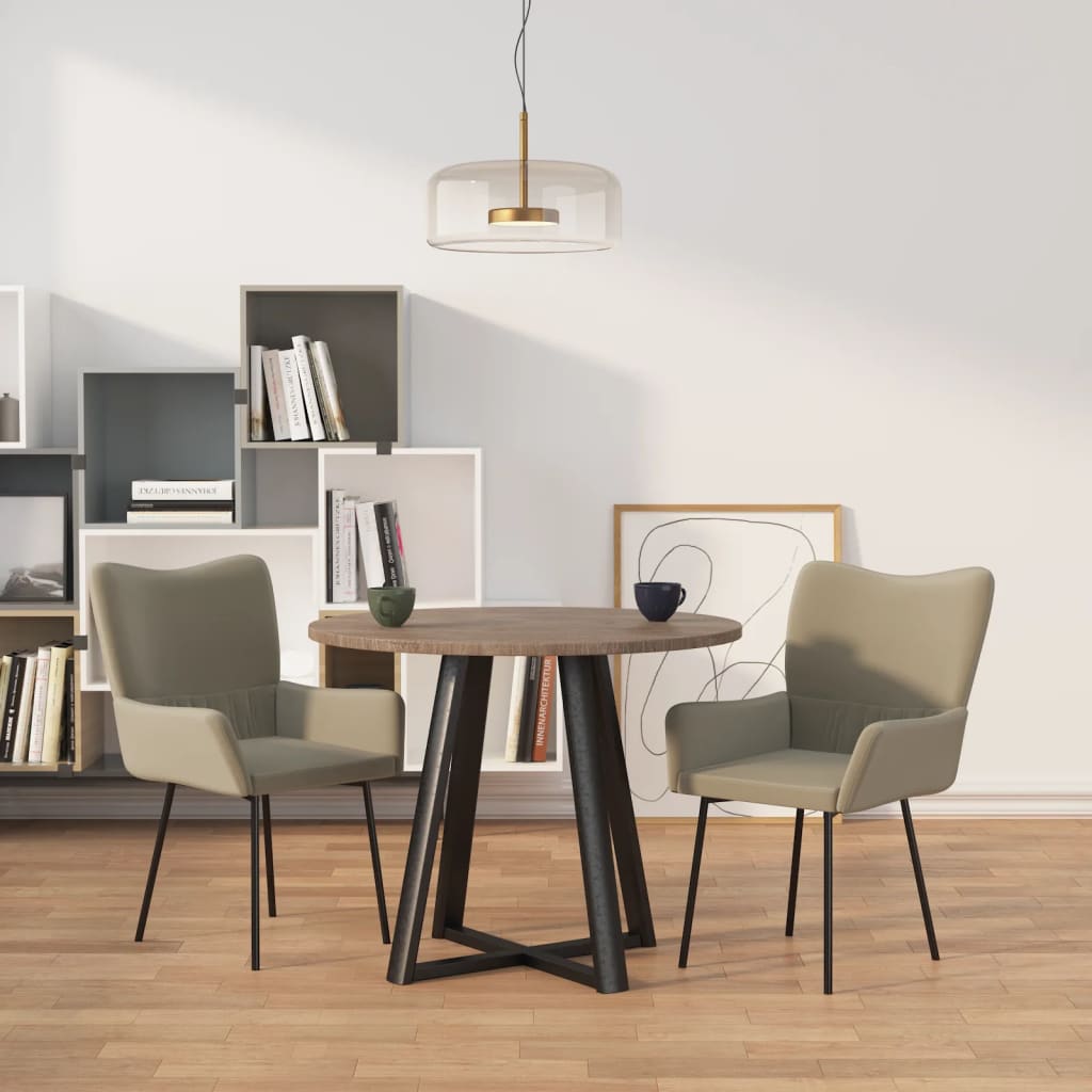 Sedie da Pranzo 2 pz Grigio Chiaro in Velluto | homemem39