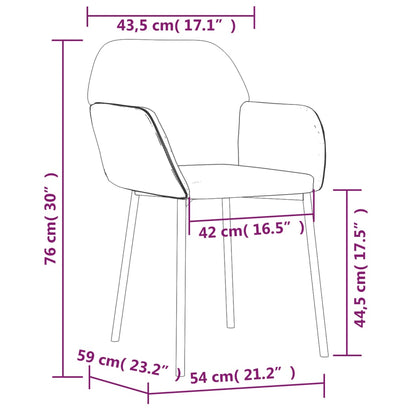 Sedie da Pranzo 2pz Grigio Scuro in Velluto