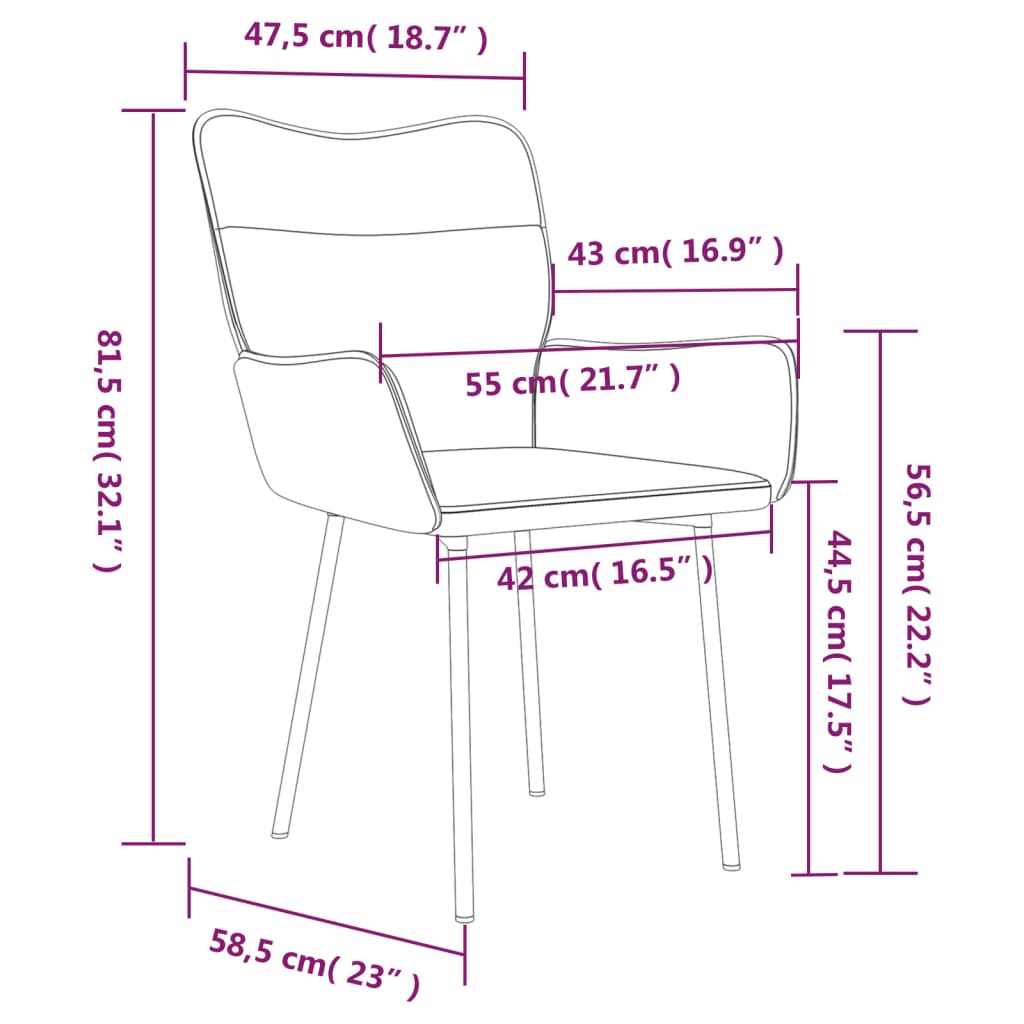 Sedie da Pranzo 2pz Grigio Scuro in Velluto