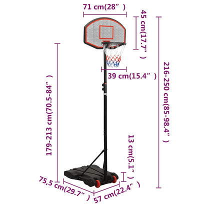 Supporto per Pallacanestro Nero 216-250 cm Polietilene | homemem39