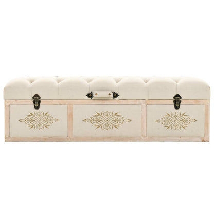 Cassapanca 110 cm Crema in Legno Massello di Abete
