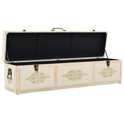 Cassapanca 110 cm Crema in Legno Massello di Abete | homemem39