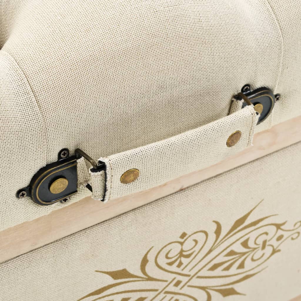 Cassapanca 110 cm Crema in Legno Massello di Abete