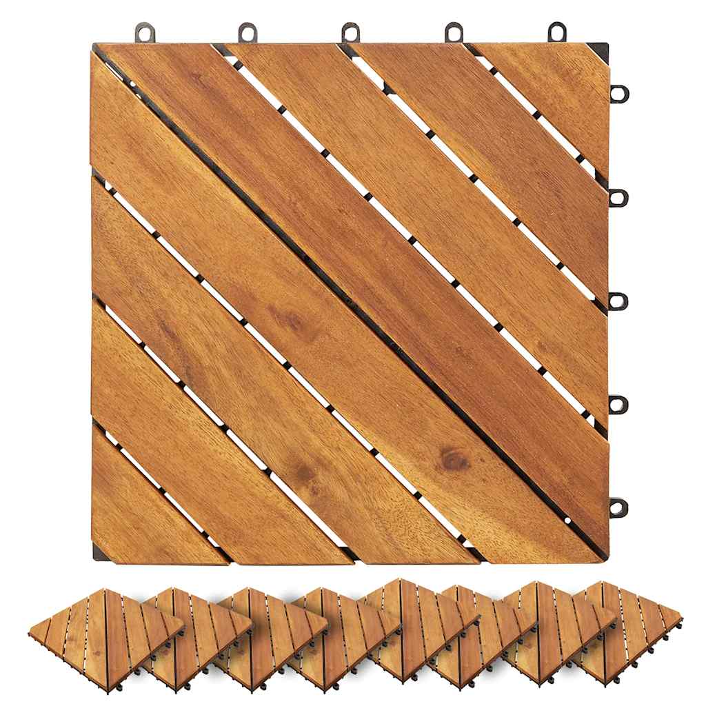 Piastrelle Esterni 20 pz Marroni 30x30 cm Legno Massello Acacia - homemem39