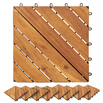 Piastrelle Esterni 20 pz Marroni 30x30 cm Legno Massello Acacia - homemem39
