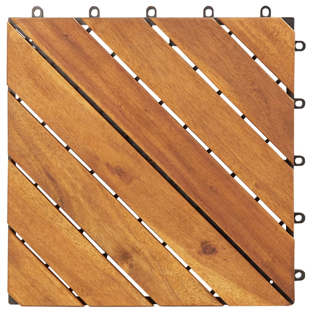 Piastrelle Esterni 30 pz Marroni 30x30 cm Legno Massello Acacia - homemem39