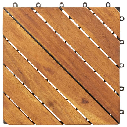 Piastrelle Esterni 30 pz Marroni 30x30 cm Legno Massello Acacia - homemem39