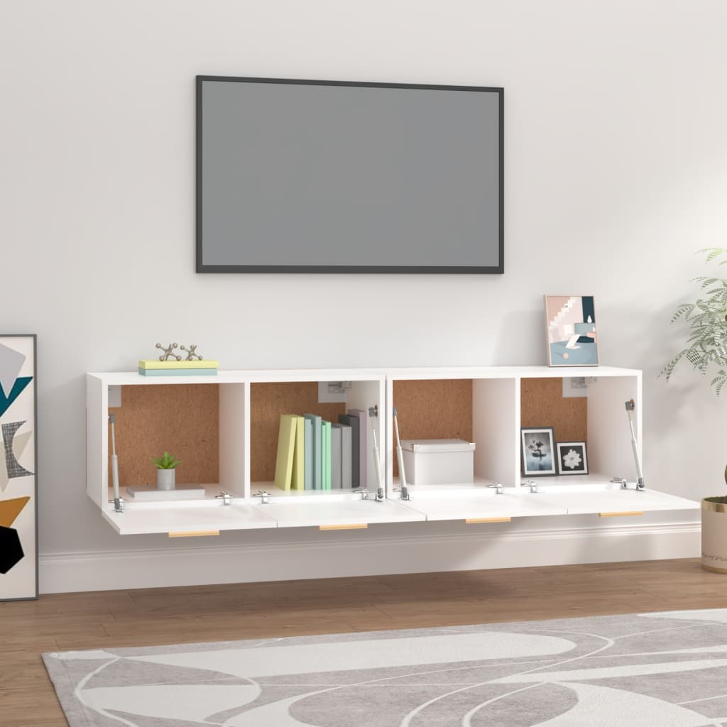 Mobili Parete 2 pz Bianco 80x35x36,5cm Legno Multistrato | homemem39