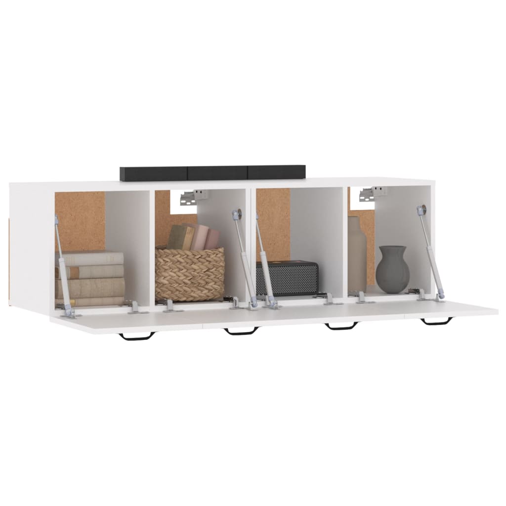 Mobili Parete 2 pz Bianco 80x35x36,5 cm in Legno Multistrato