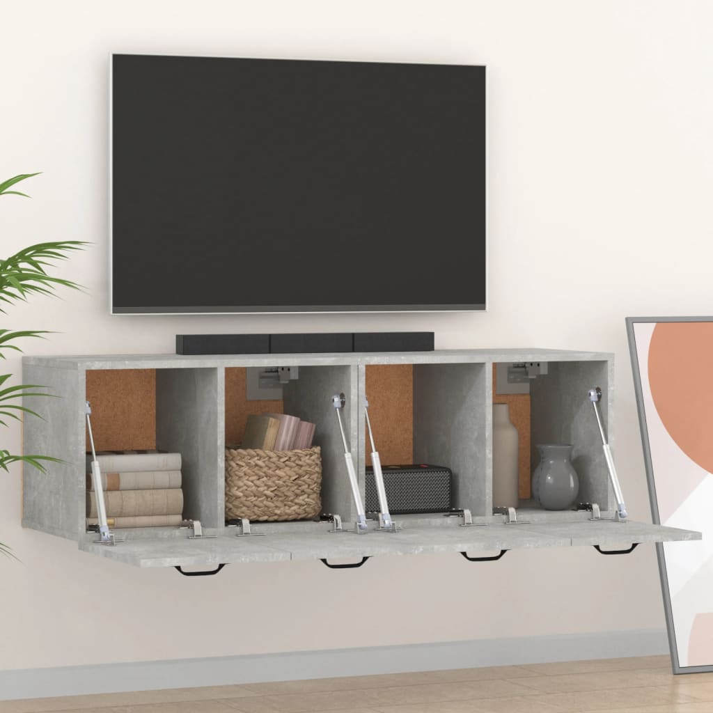 Mobili Parete 2 pz Grigio Cemento 80x35x36,5 cm in Multistrato - homemem39