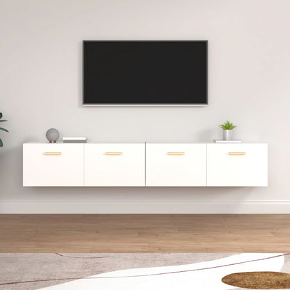 Mobili Parete 2pz Bianco 100x36,5x35 cm in Legno Multistrato | homemem39