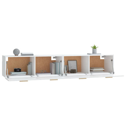 Mobili Parete 2pz Bianco 100x36,5x35 cm in Legno Multistrato | homemem39