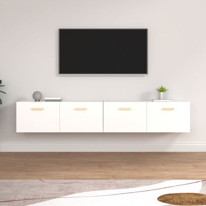 Mobili Parete 2pz Bianco 100x36,5x35 cm in Legno Multistrato | homemem39