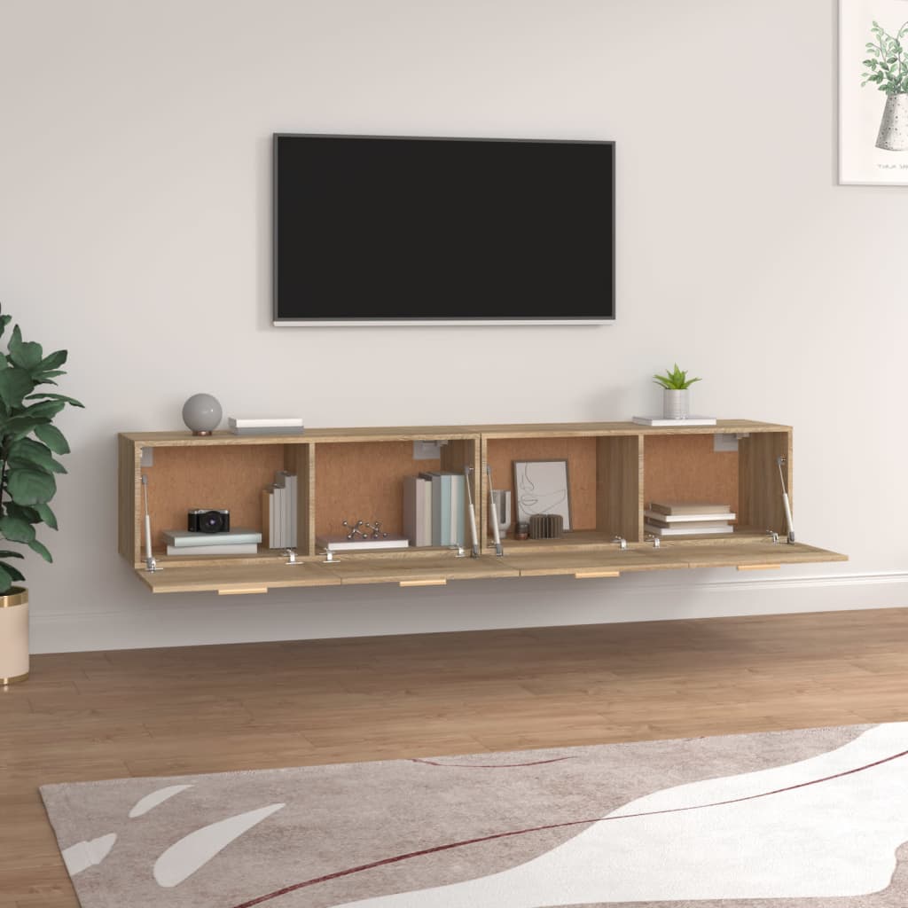 Mobili Parete 2 pz Rovere Sonoma 100x36,5x35 cm in Multistrato