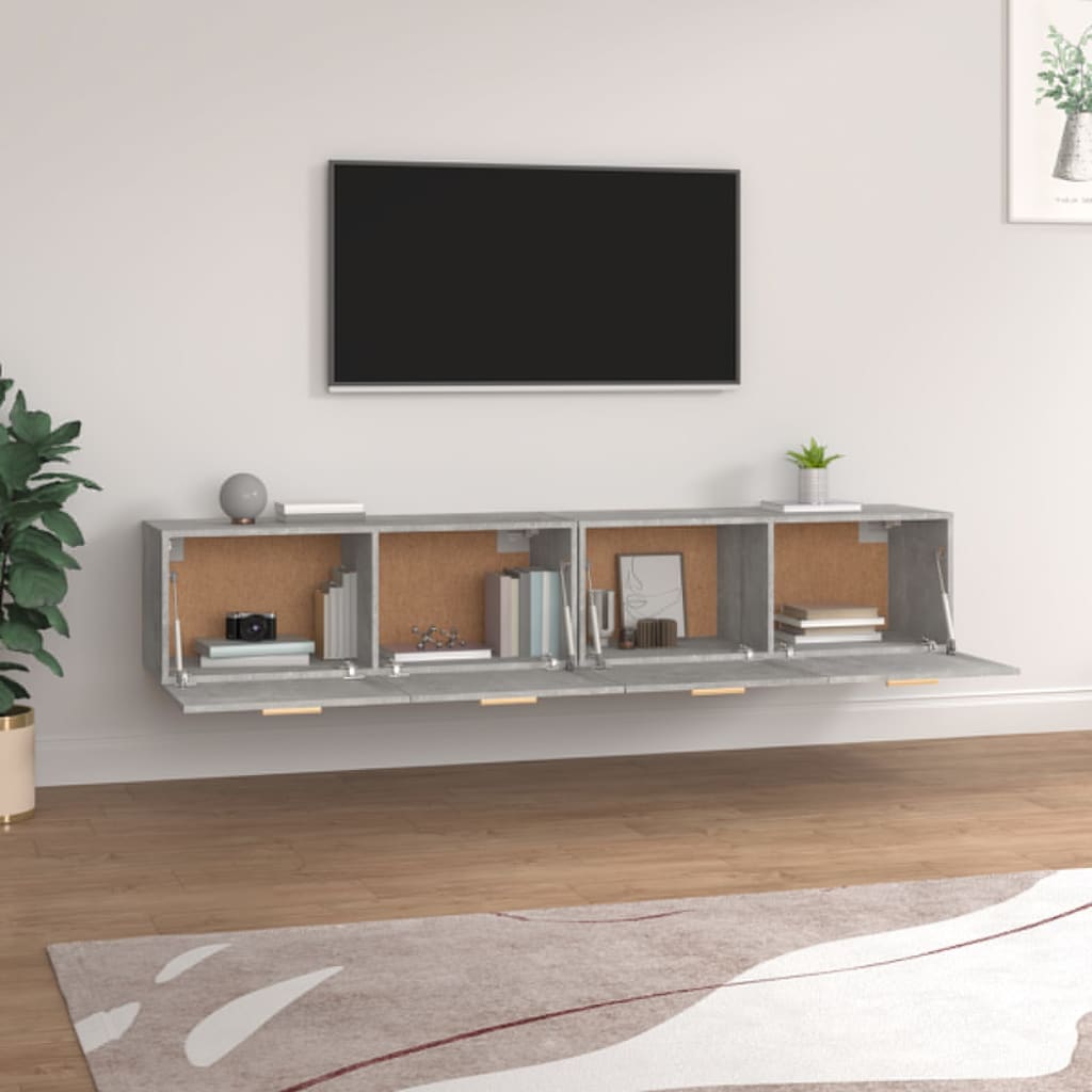 Mobili Parete 2 pz Grigio Cemento 100x36,5x35 cm in Multistrato | homemem39