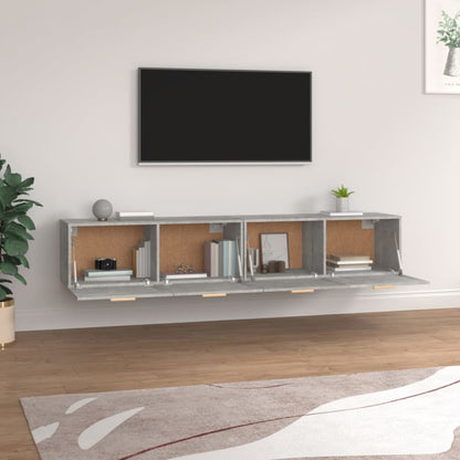 Mobili Parete 2 pz Grigio Cemento 100x36,5x35 cm in Multistrato | homemem39