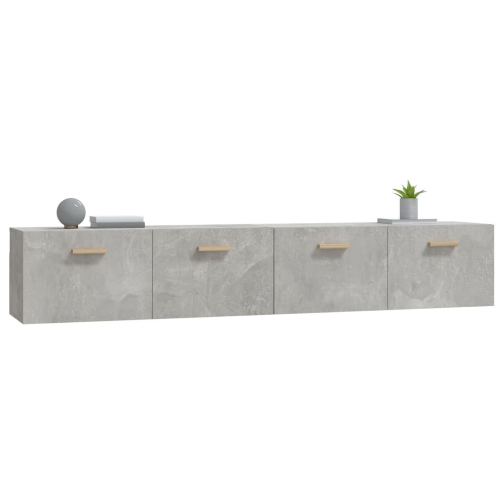 Mobili Parete 2 pz Grigio Cemento 100x36,5x35 cm in Multistrato