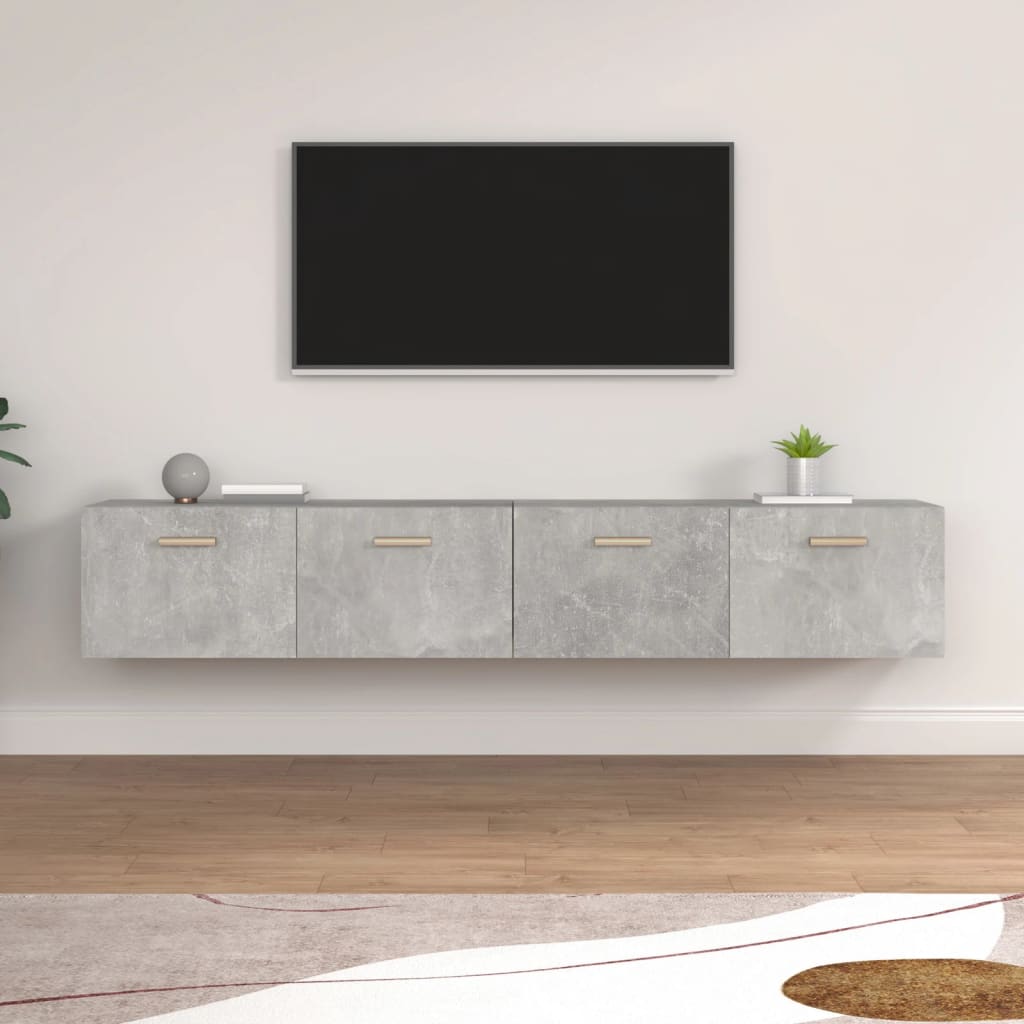 Mobili Parete 2 pz Grigio Cemento 100x36,5x35 cm in Multistrato | homemem39