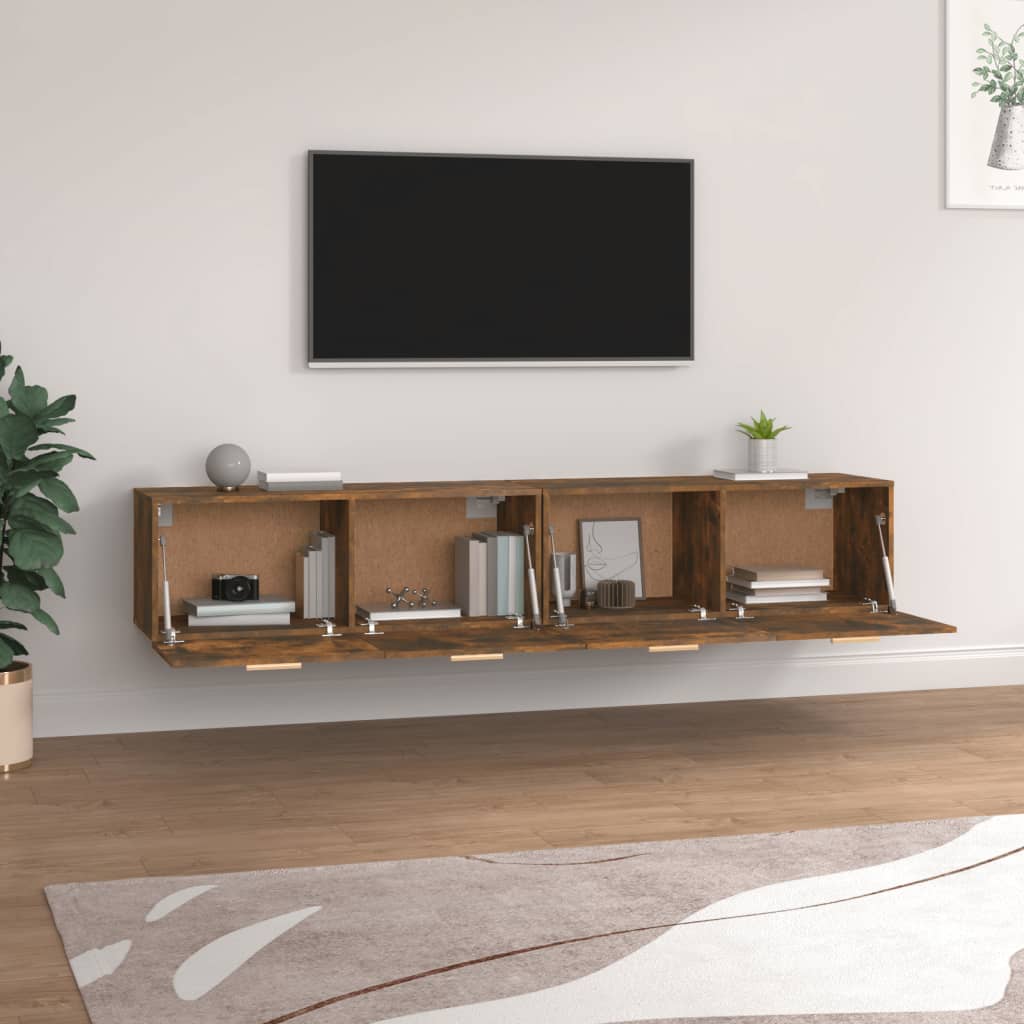 Mobili Parete 2 pz Rovere Fumo 100x36,5x35 cm Legno Multistrato | homemem39